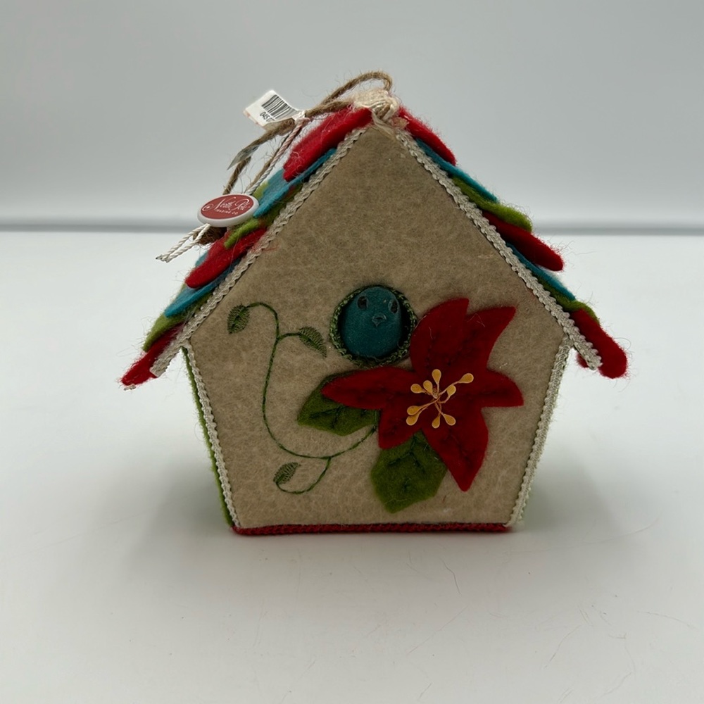North Pole Trading Co. Felt Birdhouse 2011 Ornament